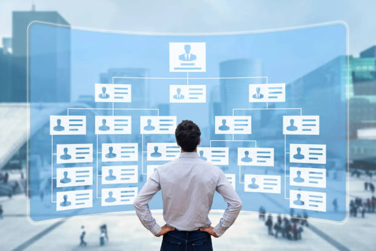 HotHolz – ein Mann, der Profile auf einem Bildschirm betrachtet